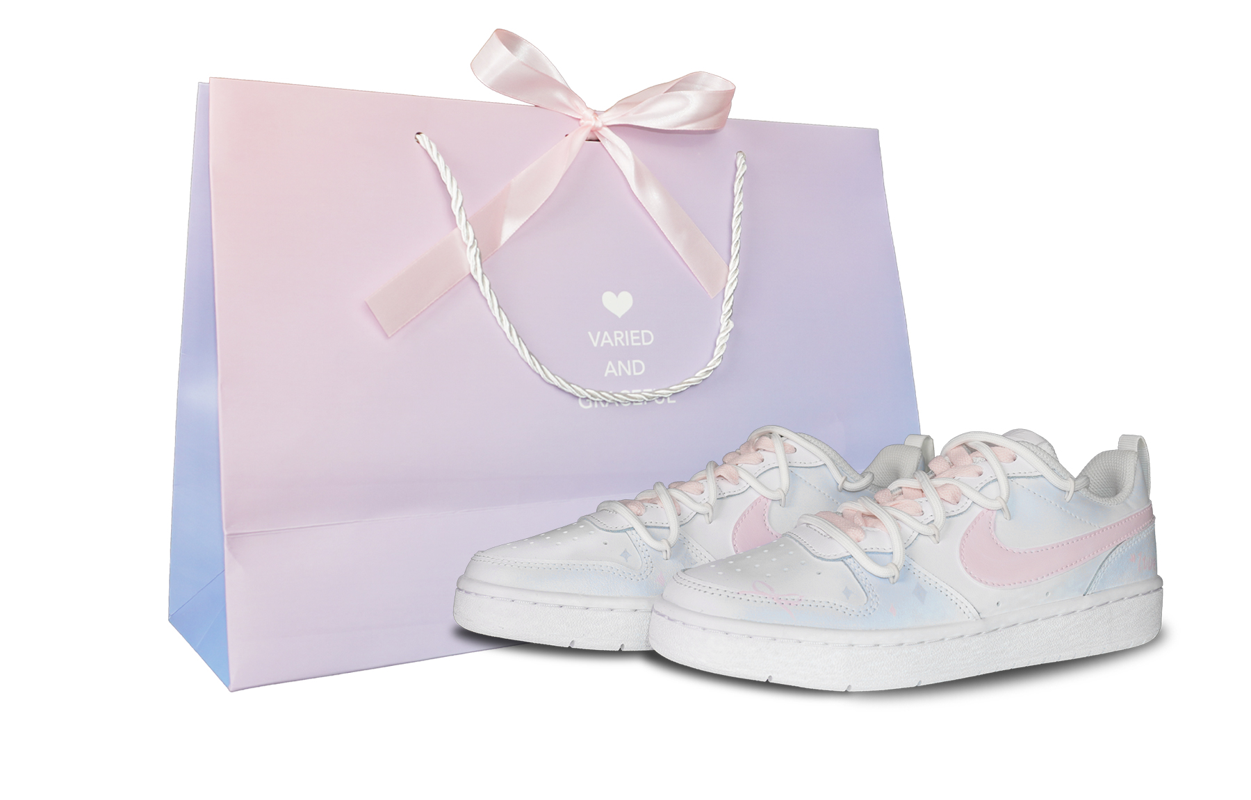 

Нескользящие низкие кроссовки для скейтбординга Court Borough Candy Stars для детей и подростков Nike, синий/белый