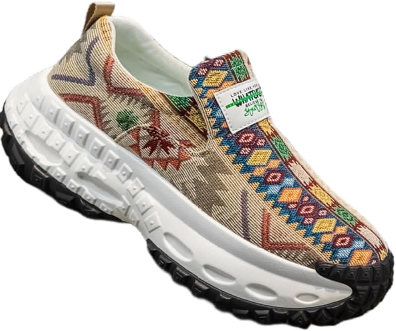 

Мужские повседневные спортивные кроссовки на высокой толстой подошве для ленивых людей, которые надеваются на одну ногу Hoalox, бежевый