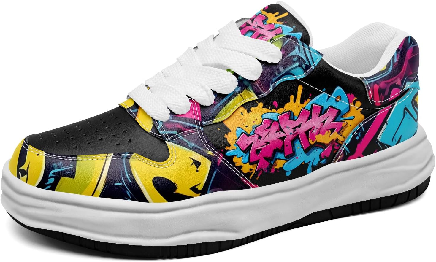 

Кроссовки с граффити для мужчин и женщин, стильная уличная обувь, низкие, удобные для прогулок, ботинки Awsole, белый/черный/красный/синий/желтый