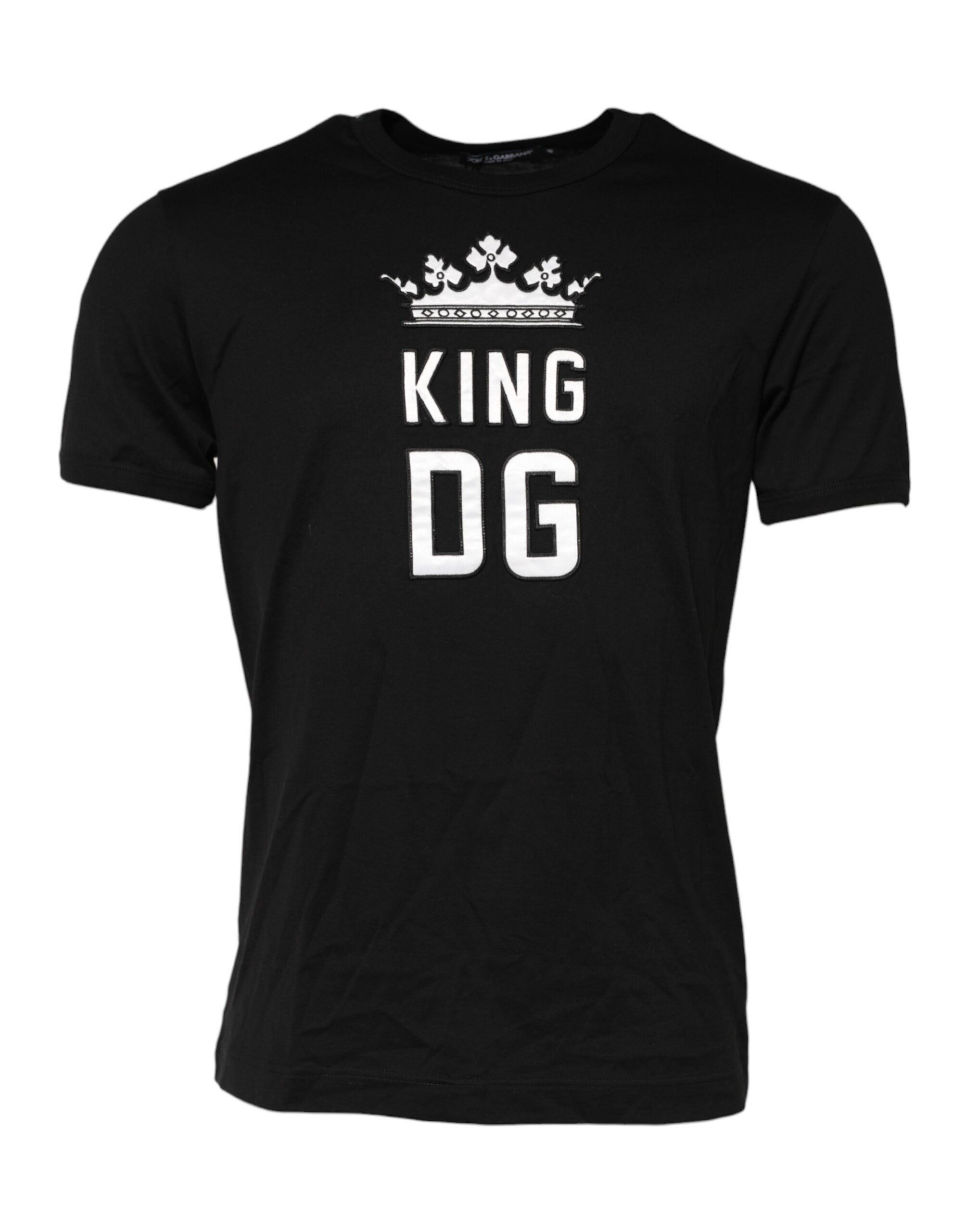 

Черная хлопковая футболка с круглым вырезом DG King Crown Dolce & Gabbana, черный
