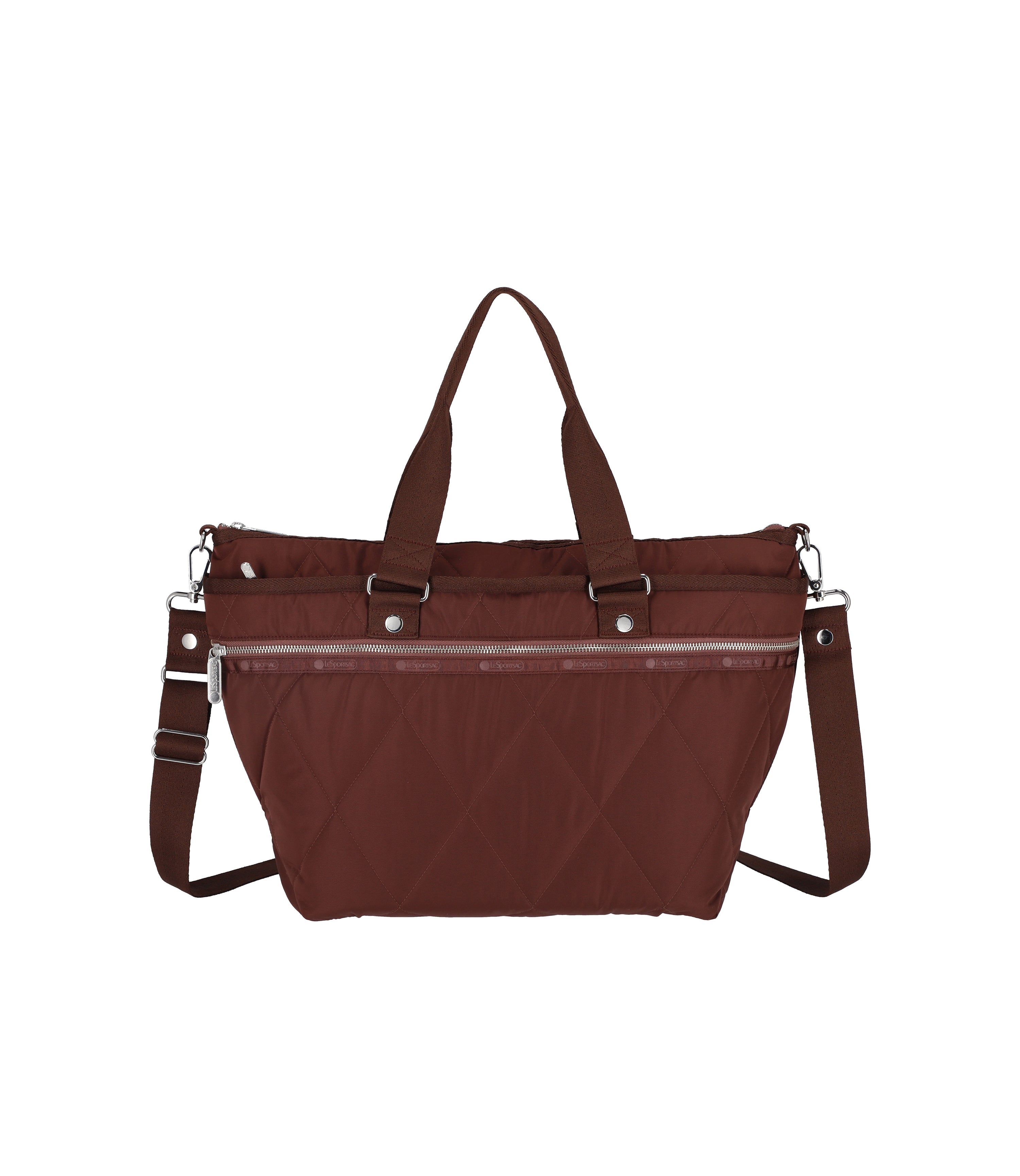 

Стеганая сумка-тоут на молнии LeSportsac, цвет chocolate brown quilt, Коричневый, Стеганая сумка-тоут на молнии LeSportsac, цвет chocolate brown quilt