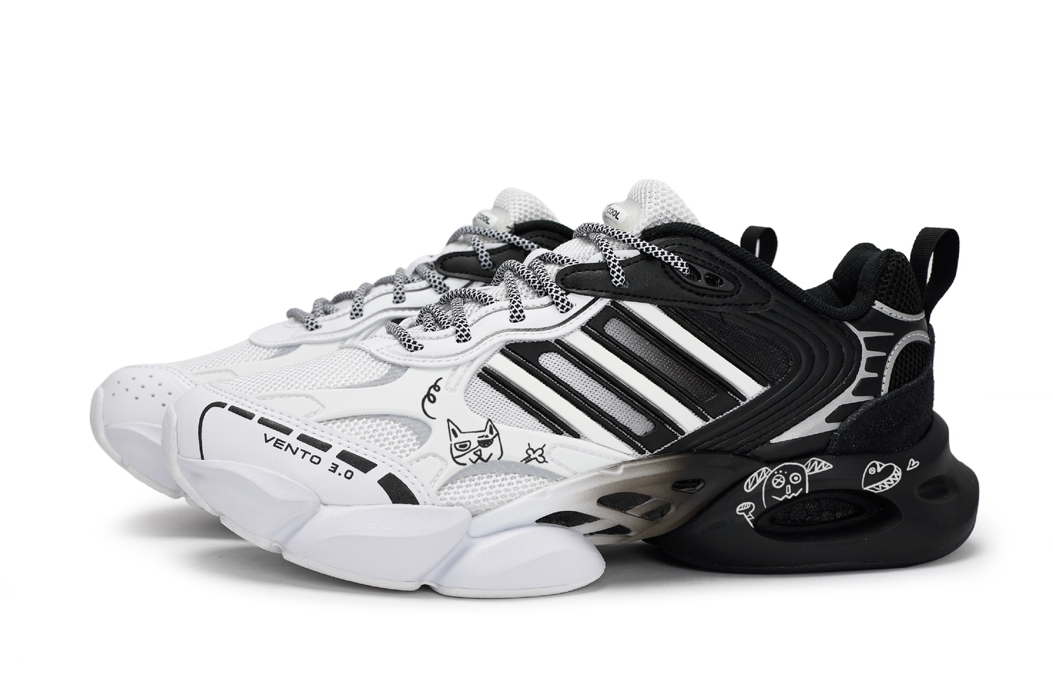 CLIMACOOL VENTO 3.0 Антискользящие Износостойкие Низкие Беговые Кроссовки Мужские Белый Черный Adidas — фото 4