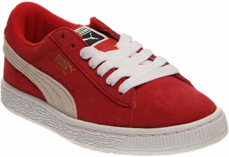 Кроссовки PUMA для детей и подростков из замши, белый/красный — фото 3