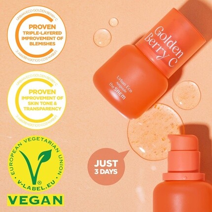 Сыворотка The Saem — Urban Eco Golden Berry C Ampoule с пузырьками микровитаминов и витамином C - очищающая — фото 3