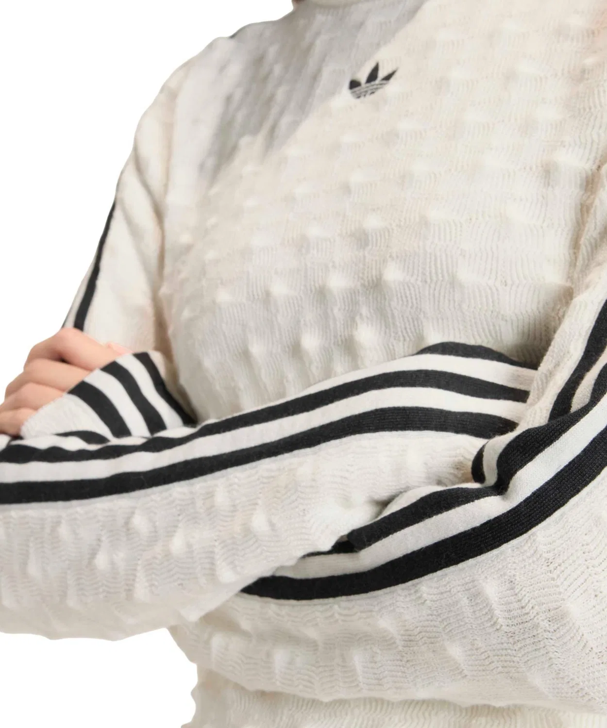 Свитшот adidas Slim Solid Spike Knit белый — фото 4