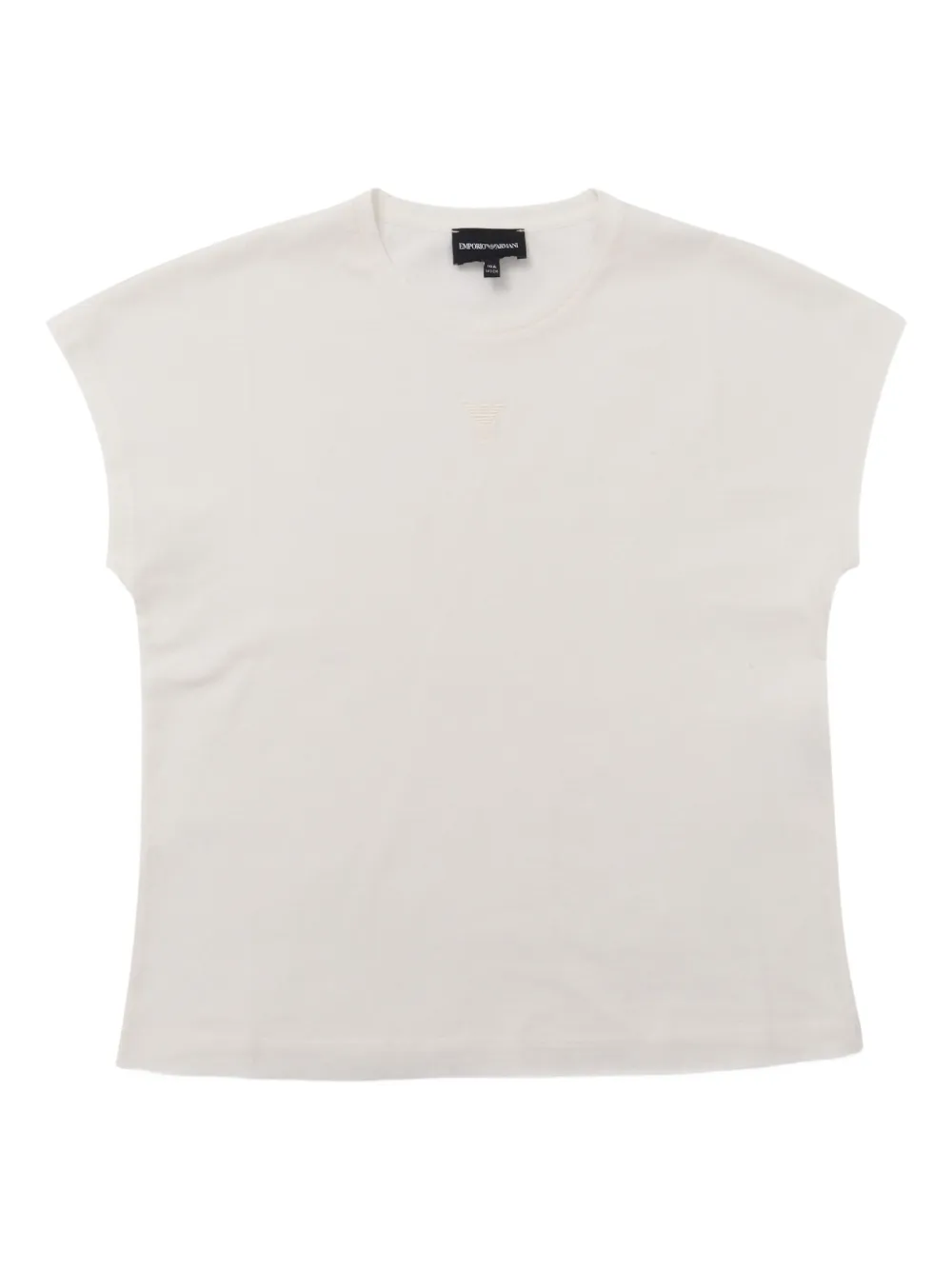 

Вышитая хлопковая футболка Emporio Armani Kids, белый