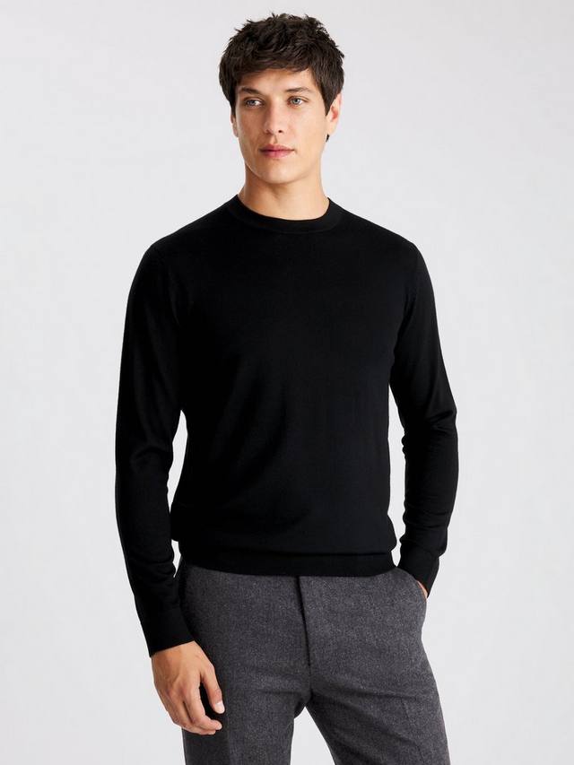 

Мерино свитер с круглым вырезом Moss, Black