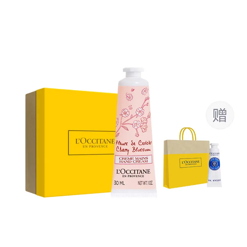 Крем для рук Celebrity Cherry Blossom Shea с ароматом розы, увлажняющий, восстанавливающий LOCCITANE, [Box with 40ml]зеленый Love Cherry with Shea 10ml — фото 2