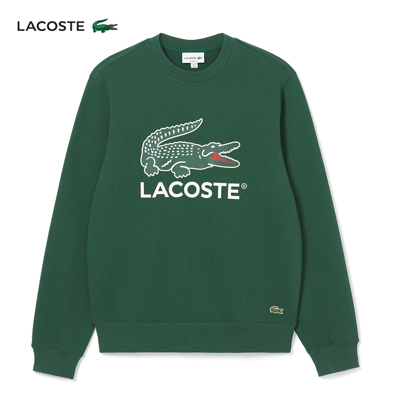 

Пуловер классический Lacoste с круглым вырезом, зеленый