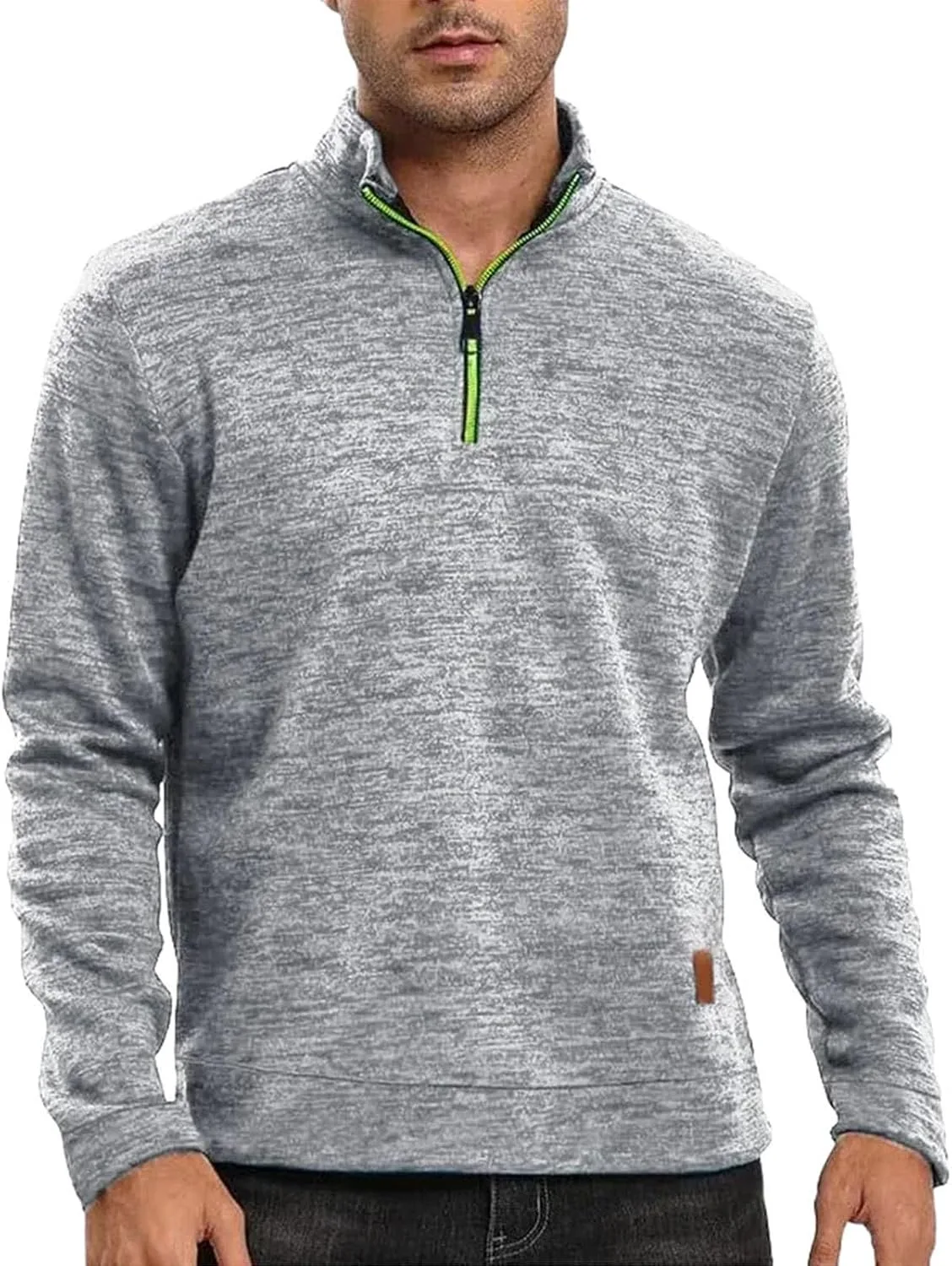 Легкая дышащая половинка на молнии мужская стойка однотонный пуловер casual slim