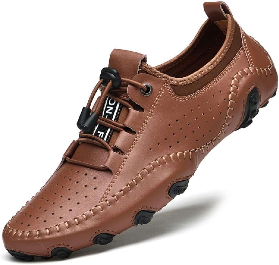 

Мужские повседневные кожаные лоферы mitvr, пенни-лоферы, мокасины, плоские туфли, ботинки-лоферы, темно-коричневый