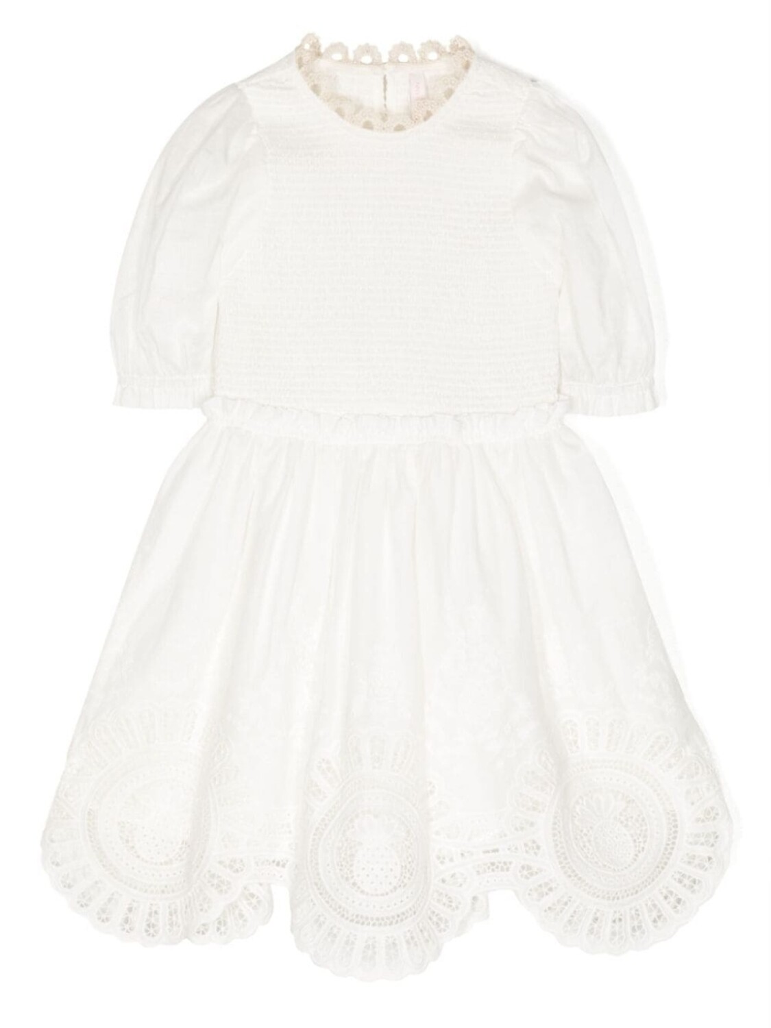 

ZIMMERMANN Kids платье миди Halcyon с вышивкой, белый