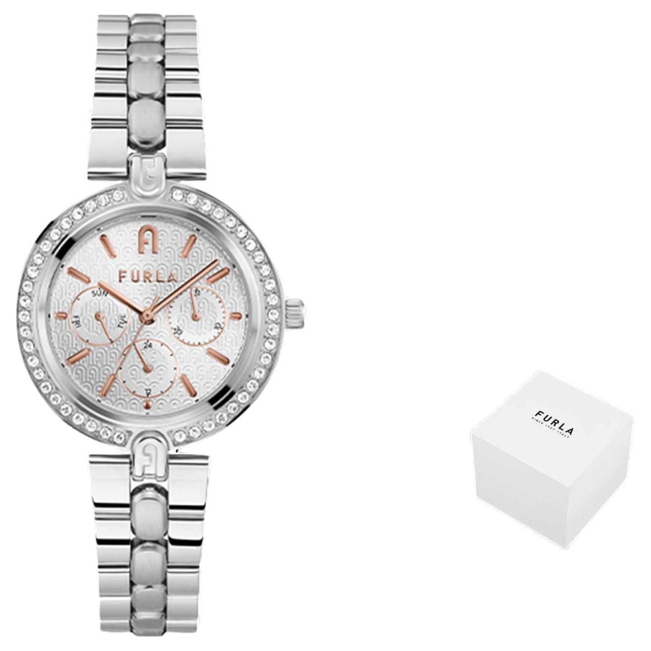 

Furla Часы HERITAGE Series Wrist Watch Quartz Movement Steel Stainless Steel Strap Silver Dial Women's Watch, Silver