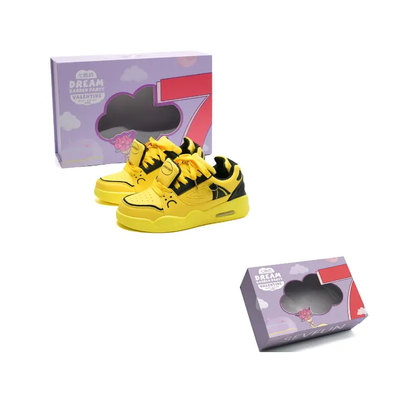 

7 SEVFUN Износостойкие и легкие низкие скейтерские кроссовки унисекс в коробке - желто-черные, цвет Yellow Black