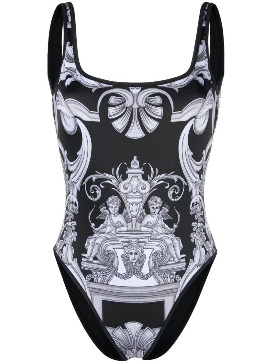 

Versace купальник с узором Baroque, черный