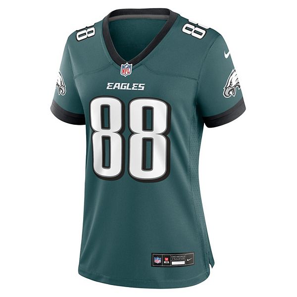 Женская футболка Dallas Goedert Philadelphia Eagles Midnight Green Nike — фото 3