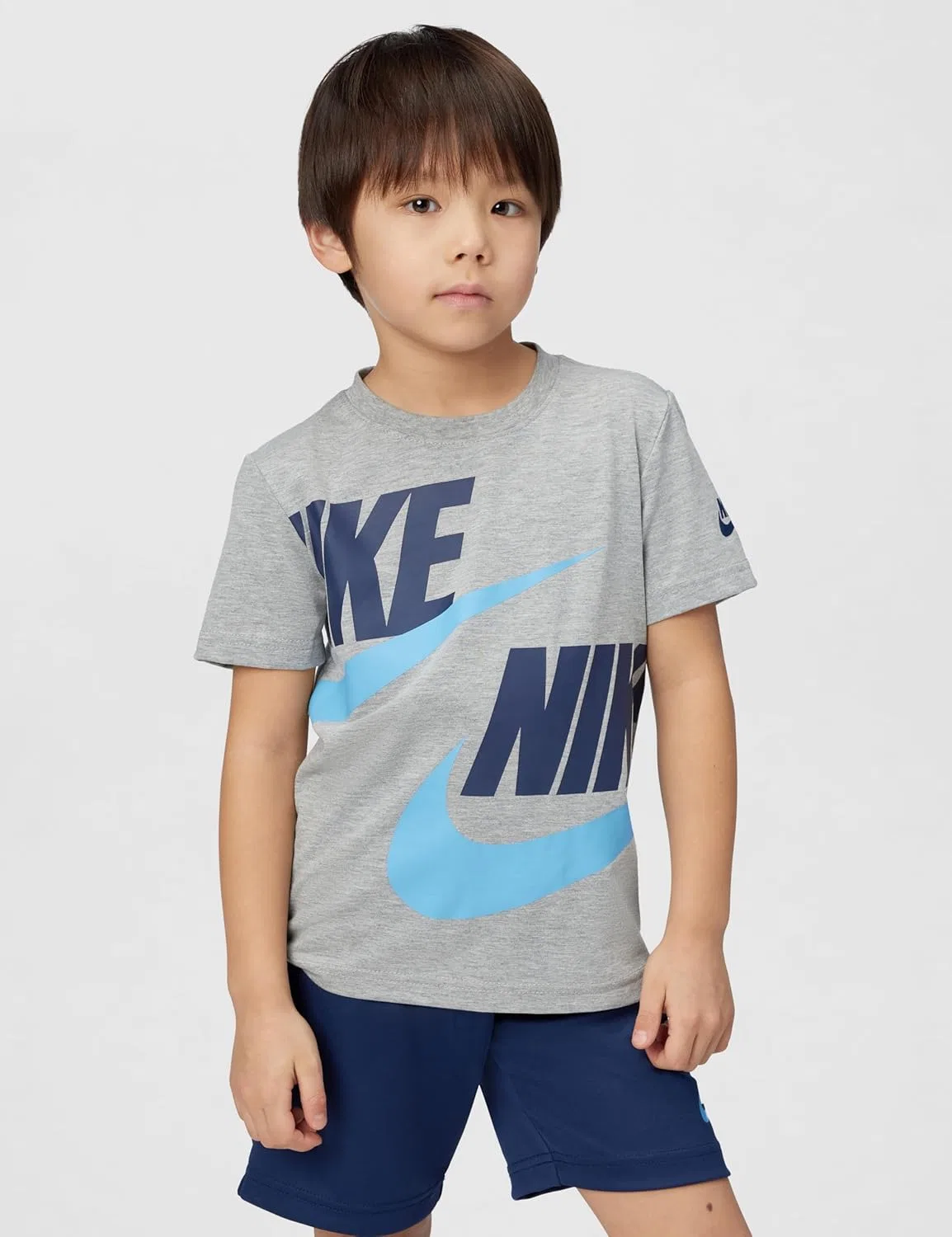 Детский спортивный комплект футболка и шорты Nike, Midnight Navy — фото 4