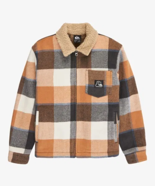 Куртка-бомбер Quiksilver DNA Sherpa Harringto для детей, коричневая — фото 3