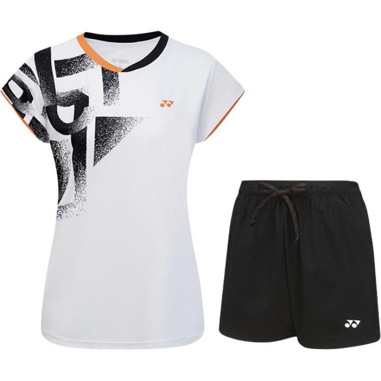 

YONEX Женский комплект одежды Casual Suits белый топ + черный низ