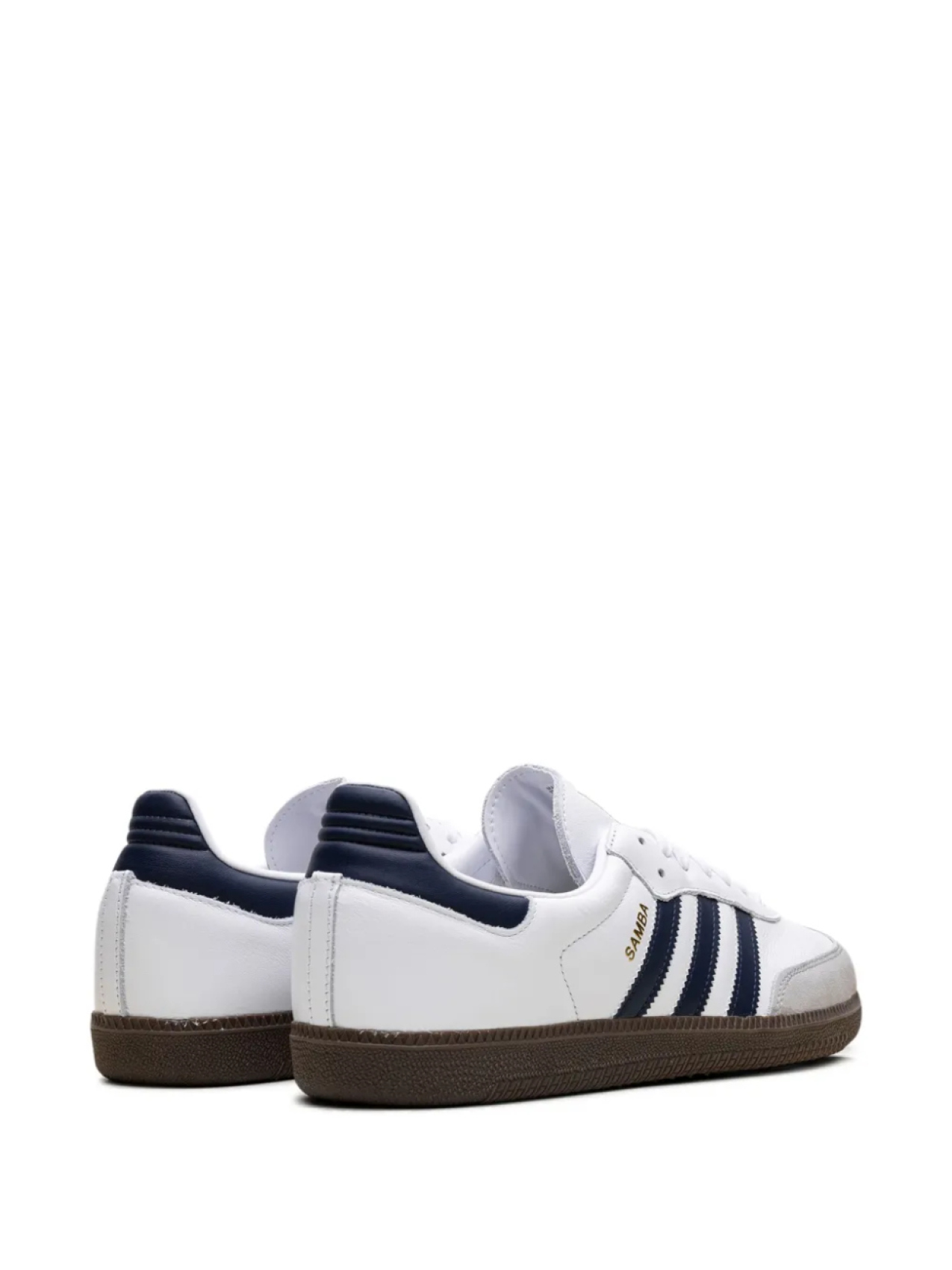 Кроссовки Adidas Samba OG "Белый/Темно-синий/Жвачка" — фото 3