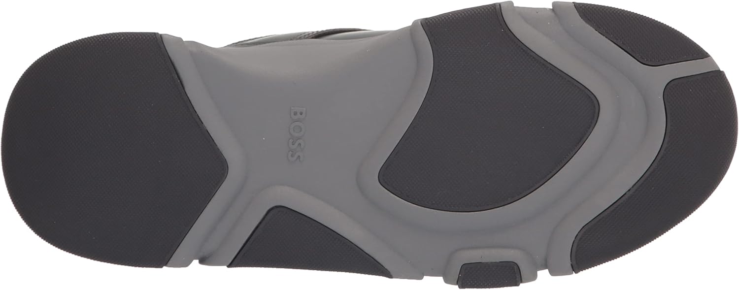 Мужские кроссовки BOSS Running Style из мягкой кожи, Pebble Grey/Dark Lead — фото 4