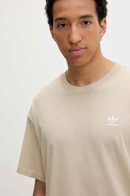 Футболка хлопковая męski bawełniany Adidas Originals, бежевый — фото 4