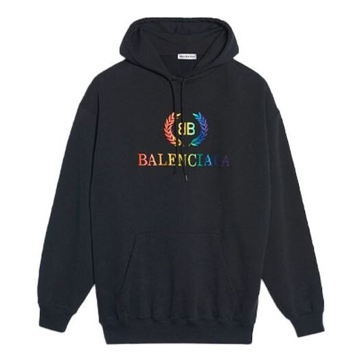 

Свитер embroidered hoodie black Balenciaga, черный
