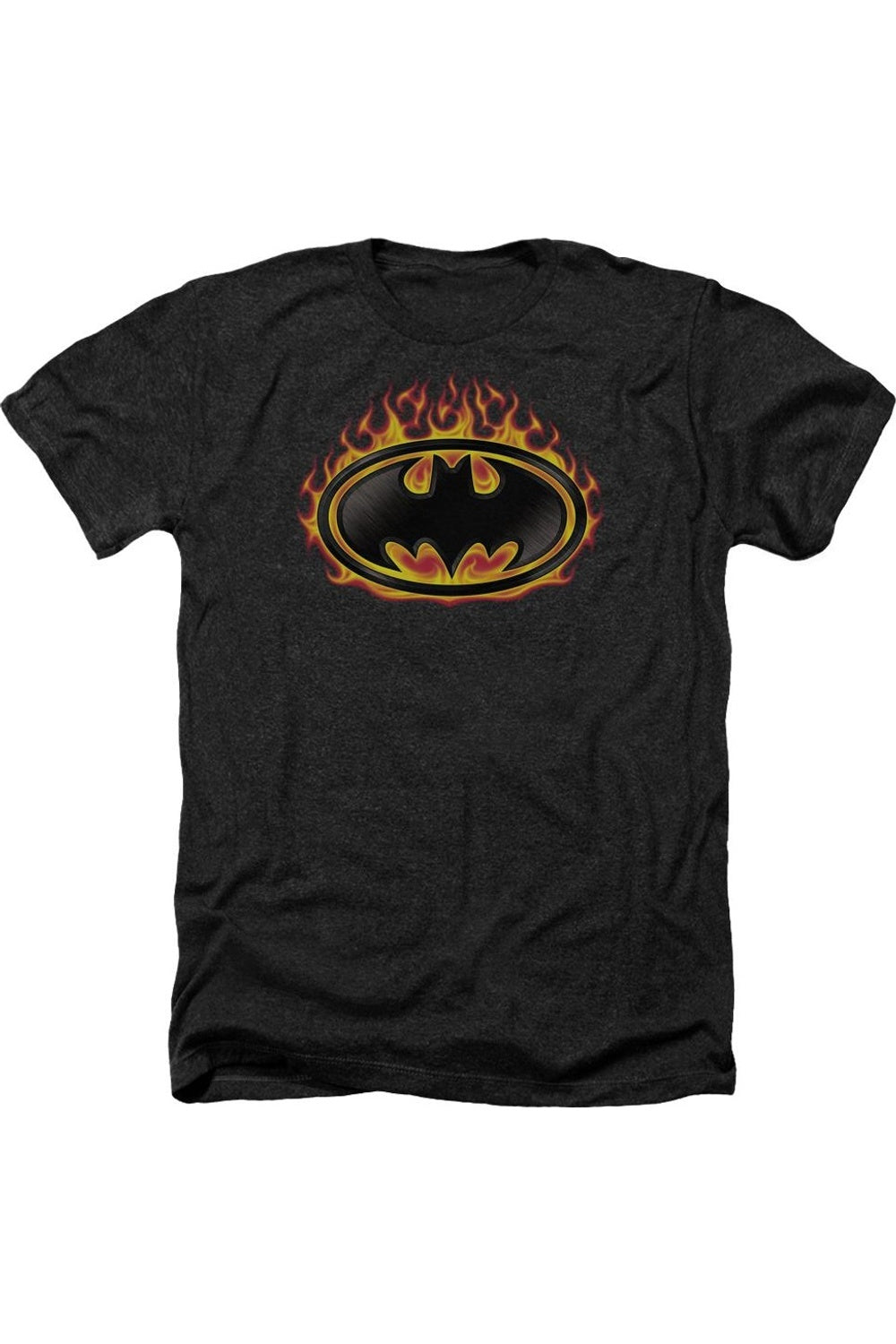 

Футболка / футболка Batman Bat Flames Shield для взрослых Heather Gildan, черный