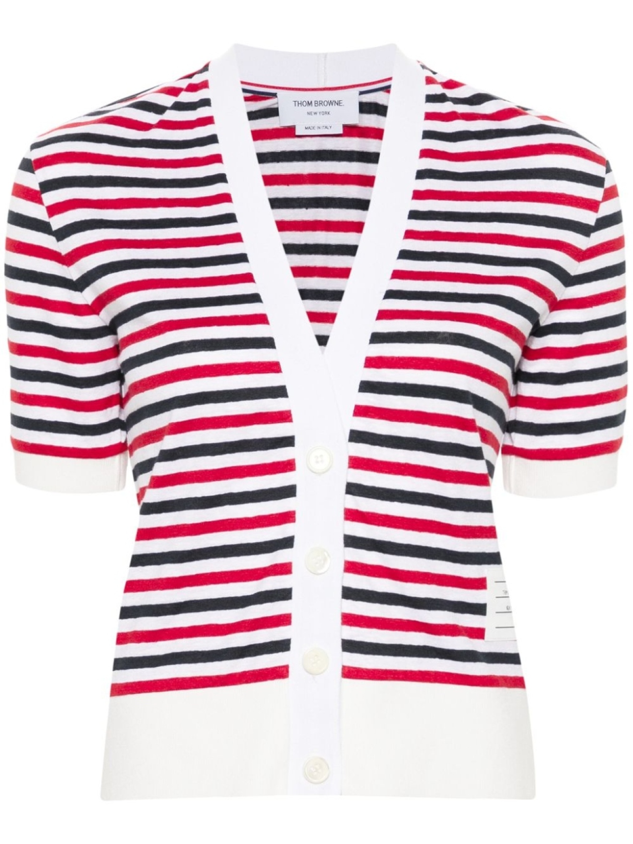

Thom Browne льняной кардиган в полоску, белый