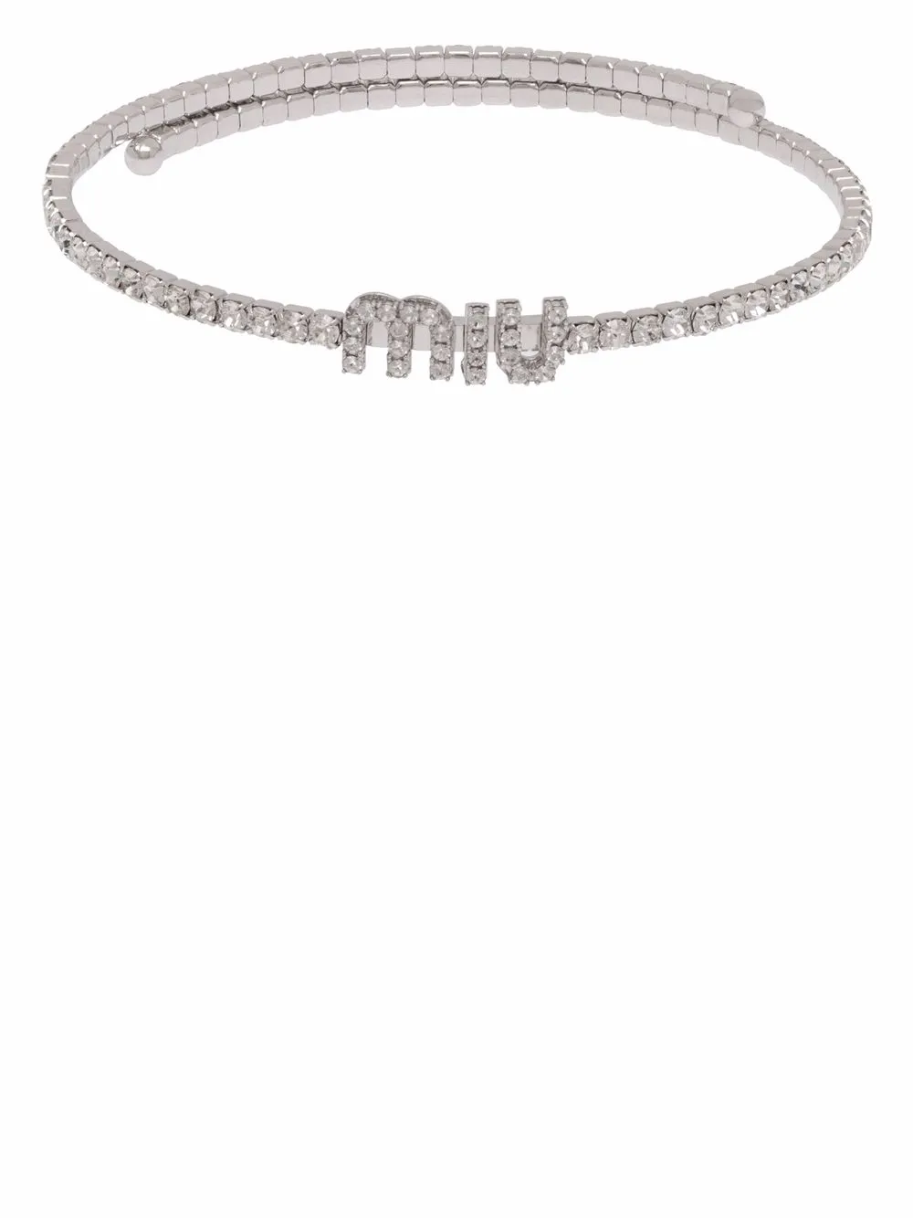 

Колье с логотипом MIU MIU, серебряный