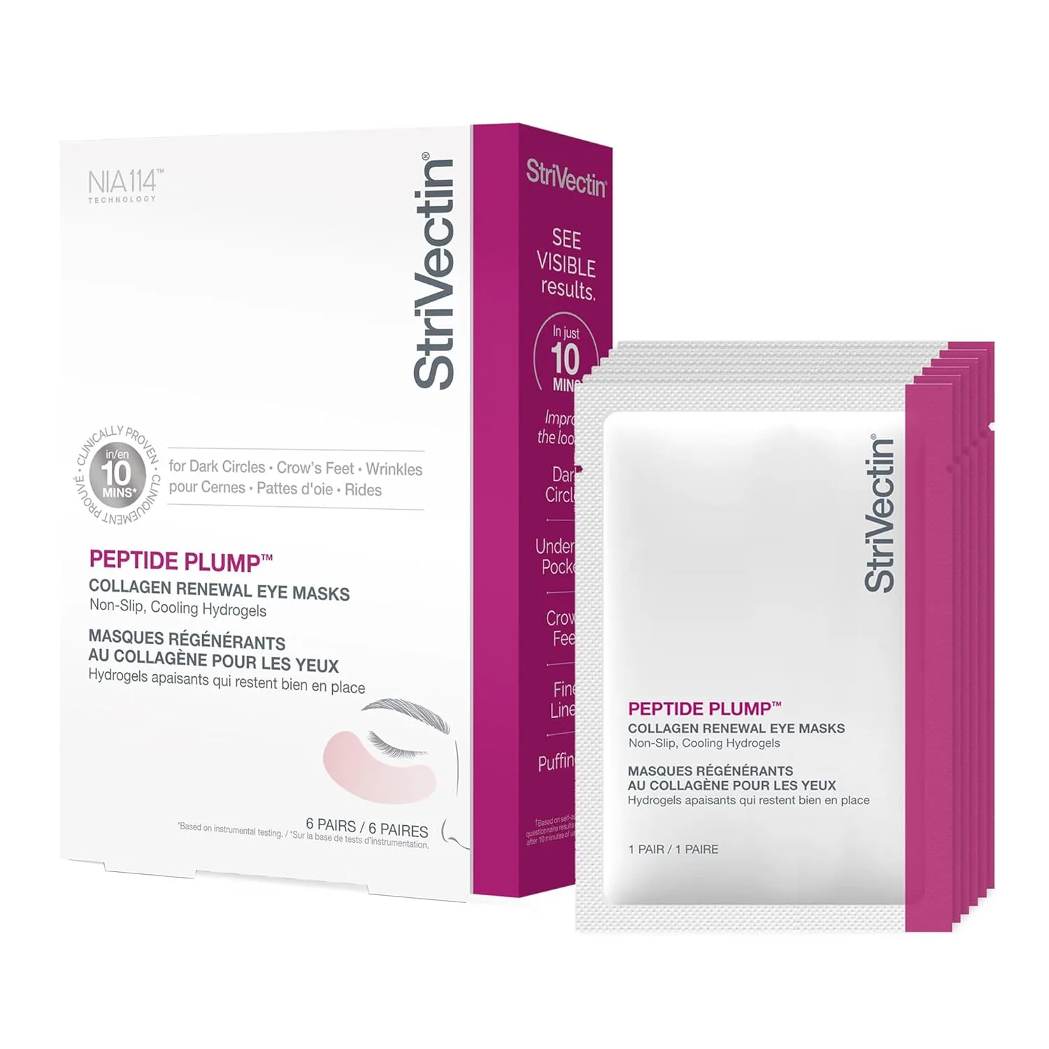 Разглаживающие маски для глаз StriVectin Peptide Plump Collagen Renewal Smoothing Eye Masks