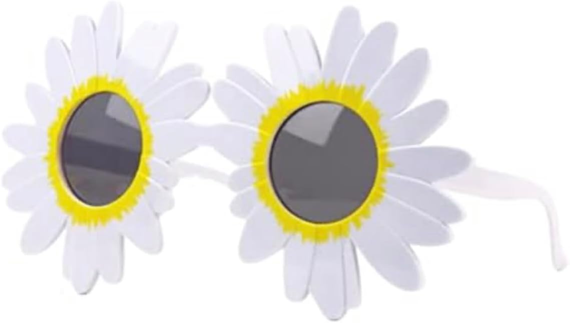 

Очки-солнцезащитные пластиковые в форме подсолнуха JBE, белые, для фотосессий, вечеринок, украшения пляжа, бассейна, детского праздника, отдыха на природе, универсальный размер, бело-желтые Generic, white