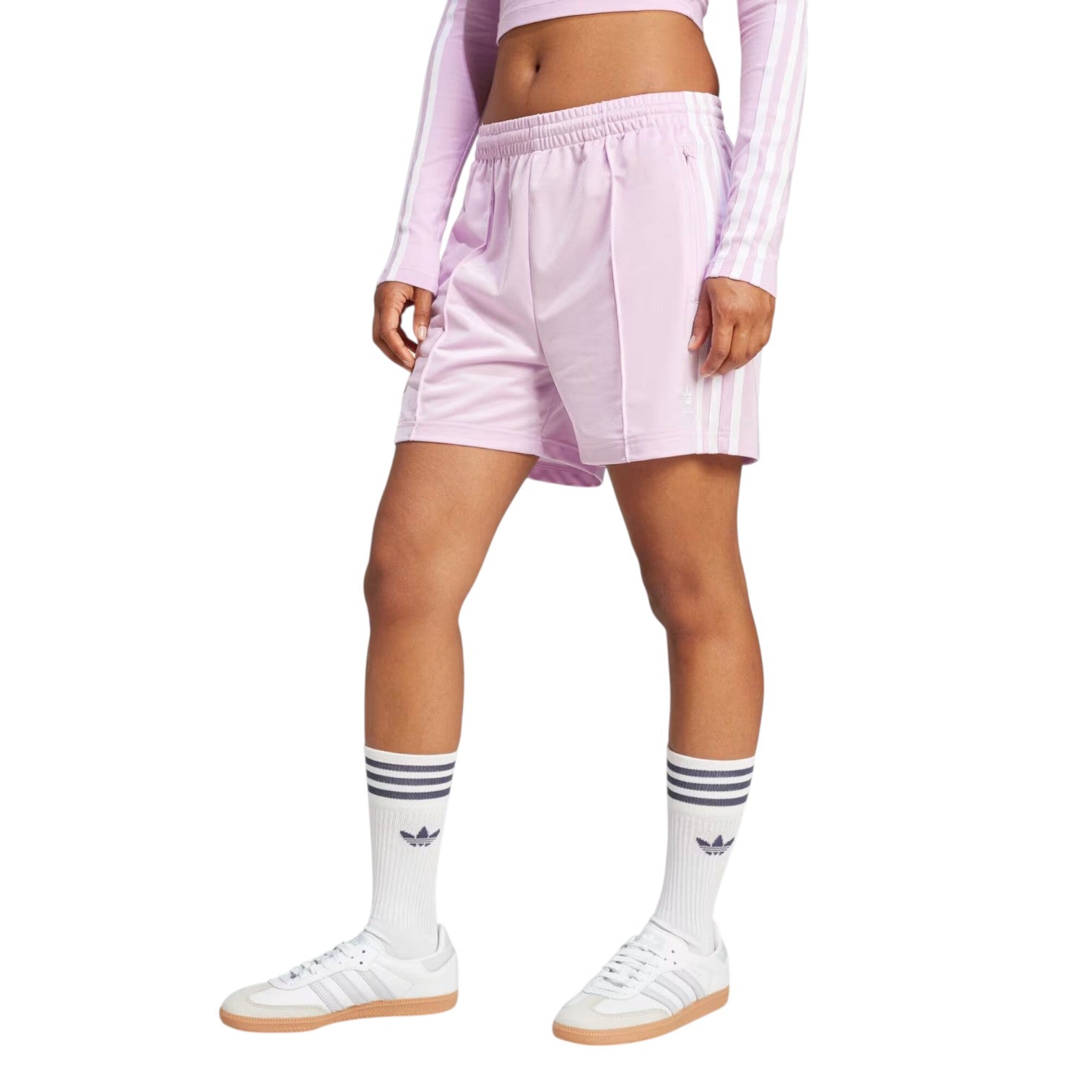 Шорты (WMNS) adidas Firebird Shorts 'Light Orchid' — фото 2