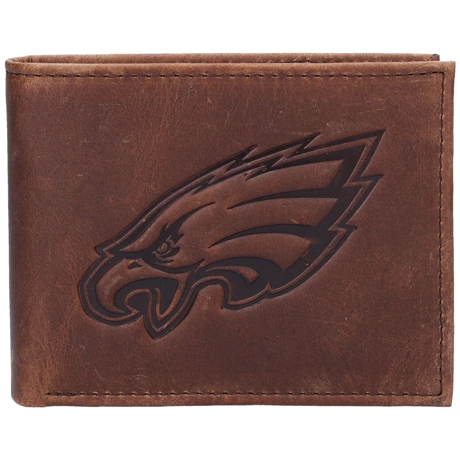 

Коричневый кожаный кошелек двойного сложения Philadelphia Eagles