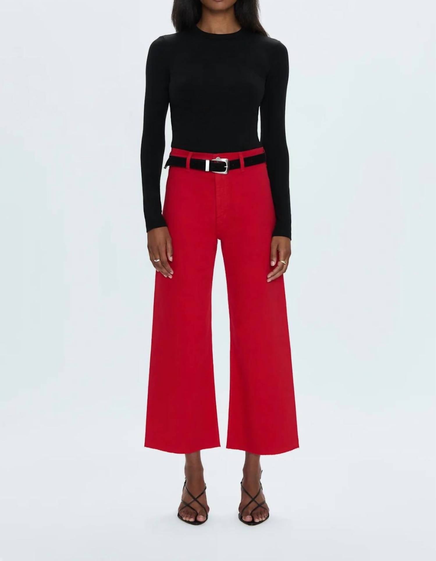 

Пенни джинсы с высокой посадкой и широкими штанинами в рубиново-красном цвете PISTOLA