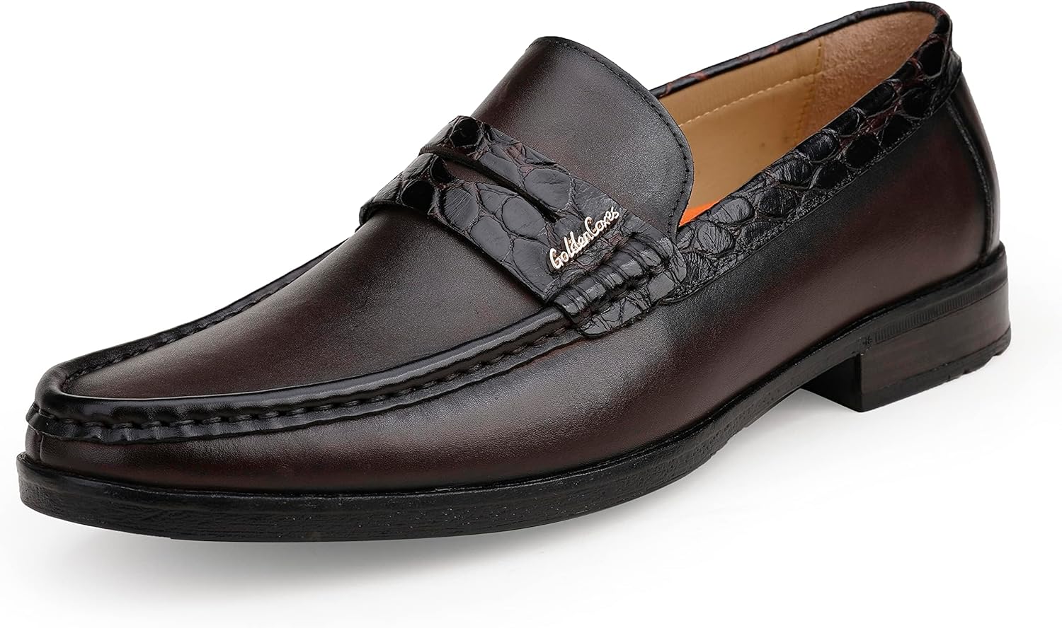 

Мужские классические кожаные лоферы с отделкой Penny, удобные туфли-слипоны для деловых и официальных мероприятий, свадеб, вечеринок и выпускных Generic, коричневый