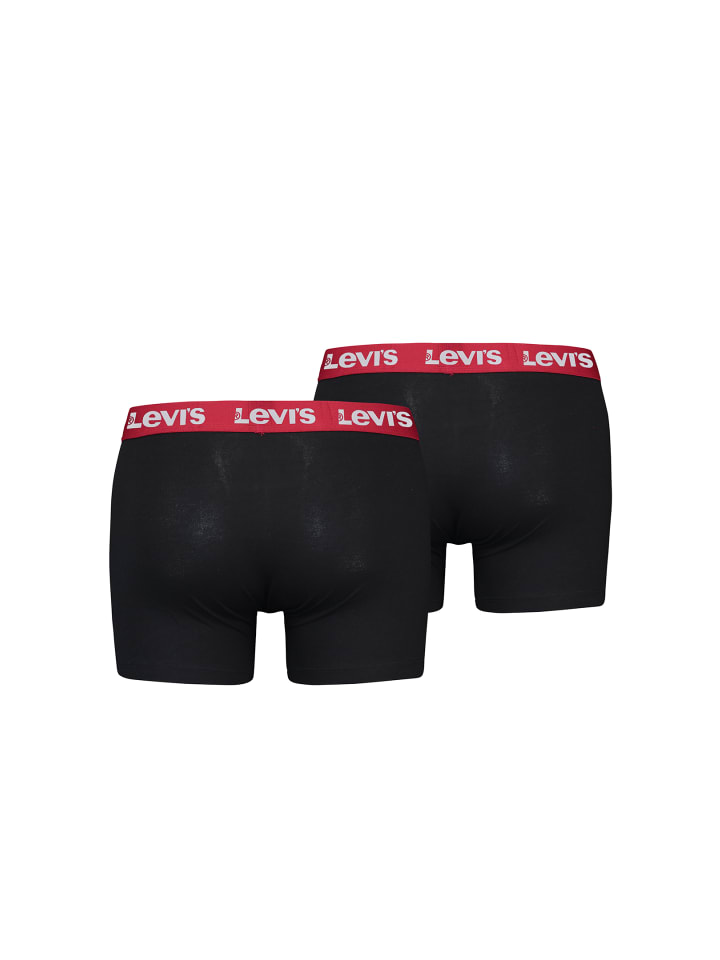 Levi´s Боксерские шорты LEVIS Men Repeat Logo Boxer 2P в черно-красном цвете — фото 2