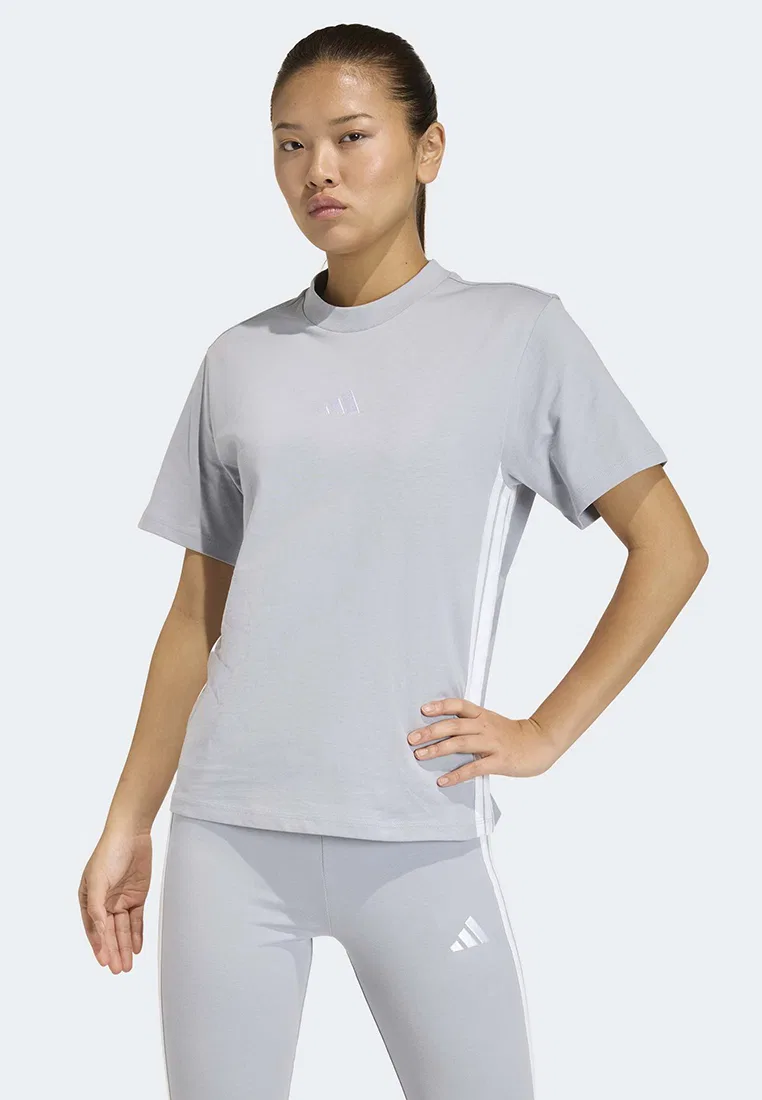Футболка, хлопок, 3-Stripes, Essentials Adidas, белый