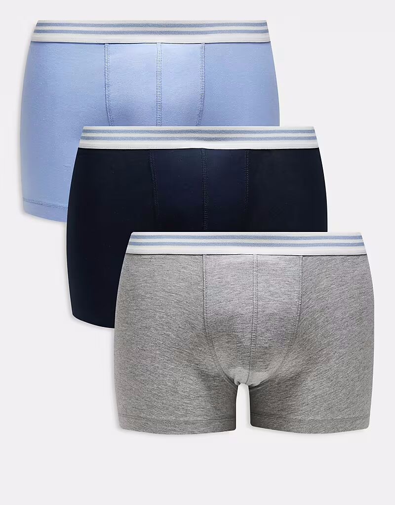 

ASOS DESIGN, комплект из 3 трусов-боксеров с полосатым поясом