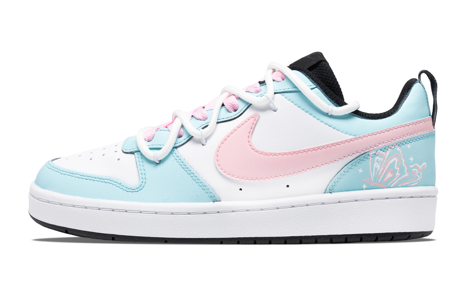 

Кроссовки Nike Court Borough Skateboarding Shoes Women's Low-top Pink, голубой, Синий, Кроссовки Nike Court Borough Skateboarding Shoes Women's Low-top Pink, голубой