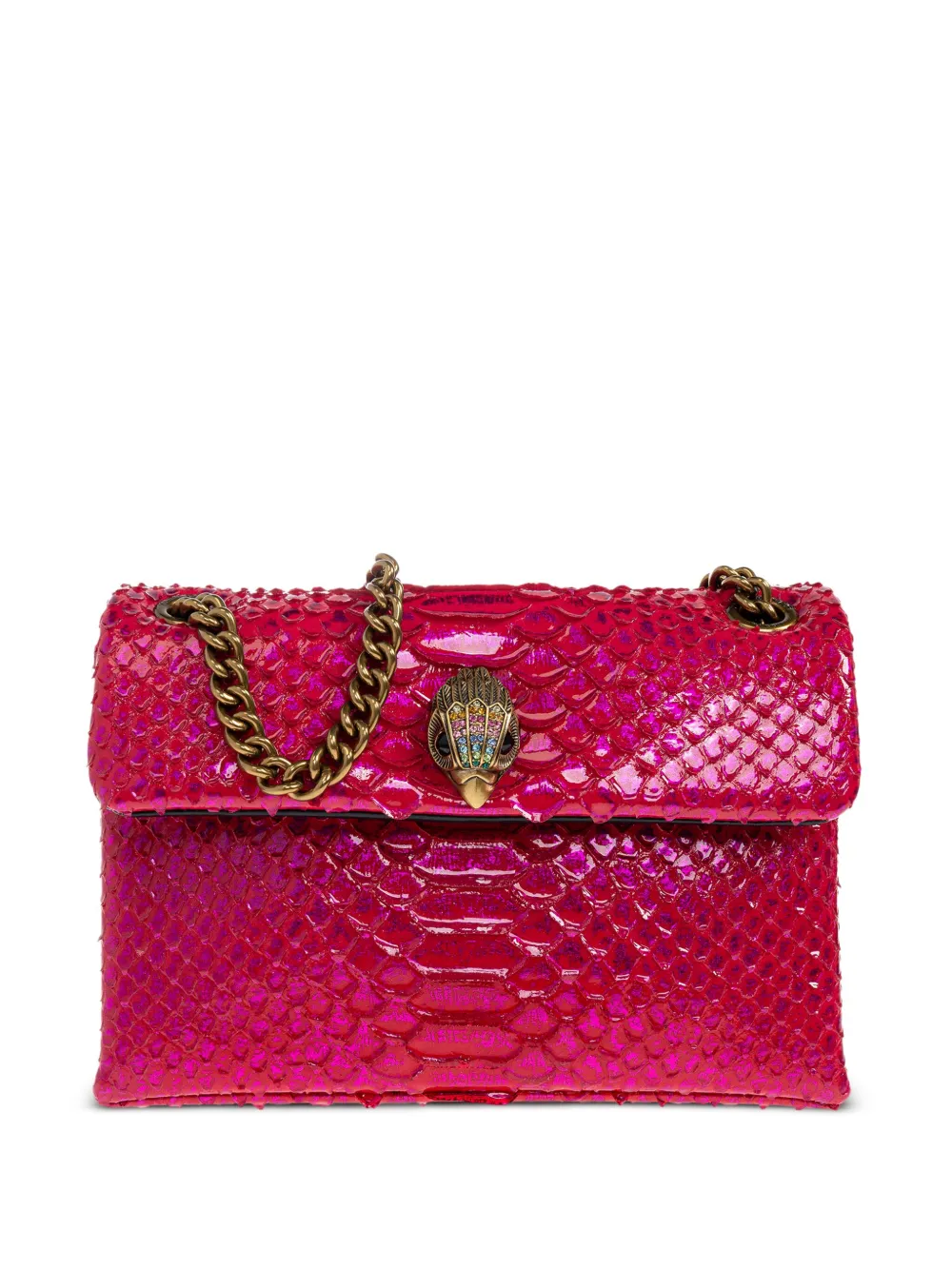 

Сумка-тоут Medium Kensington с отделкой под змеиную кожу Kurt Geiger London, розовый