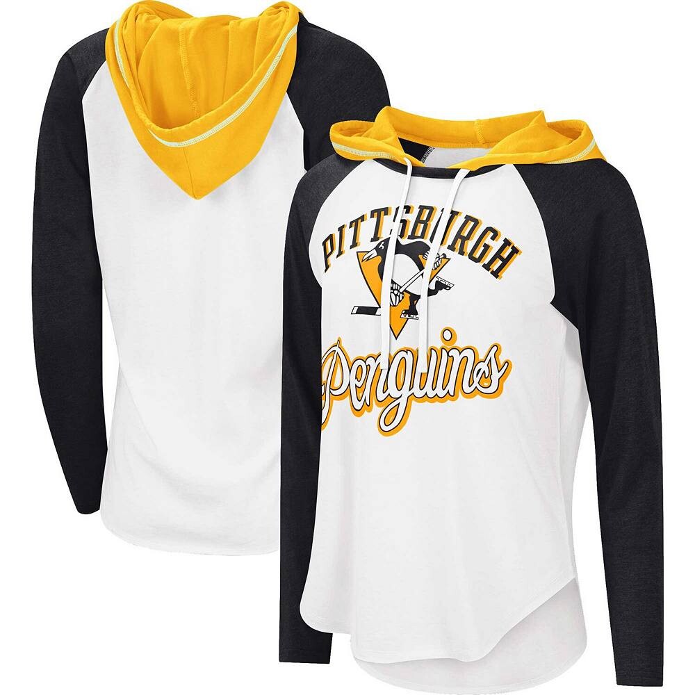 

Женская футболка G-III Sports by Carl Banks, белая/черная футболка с капюшоном Pittsburgh Penguins MVP реглан, цвет Png White