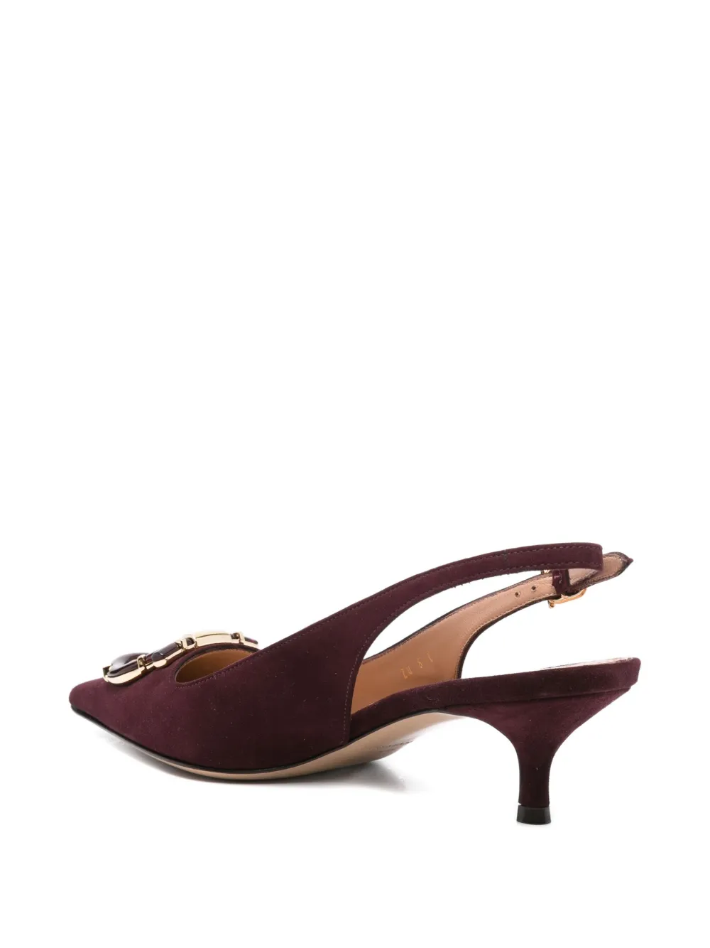 Туфли-лодочки из замши 50 мм Ferragamo, красный — фото 3