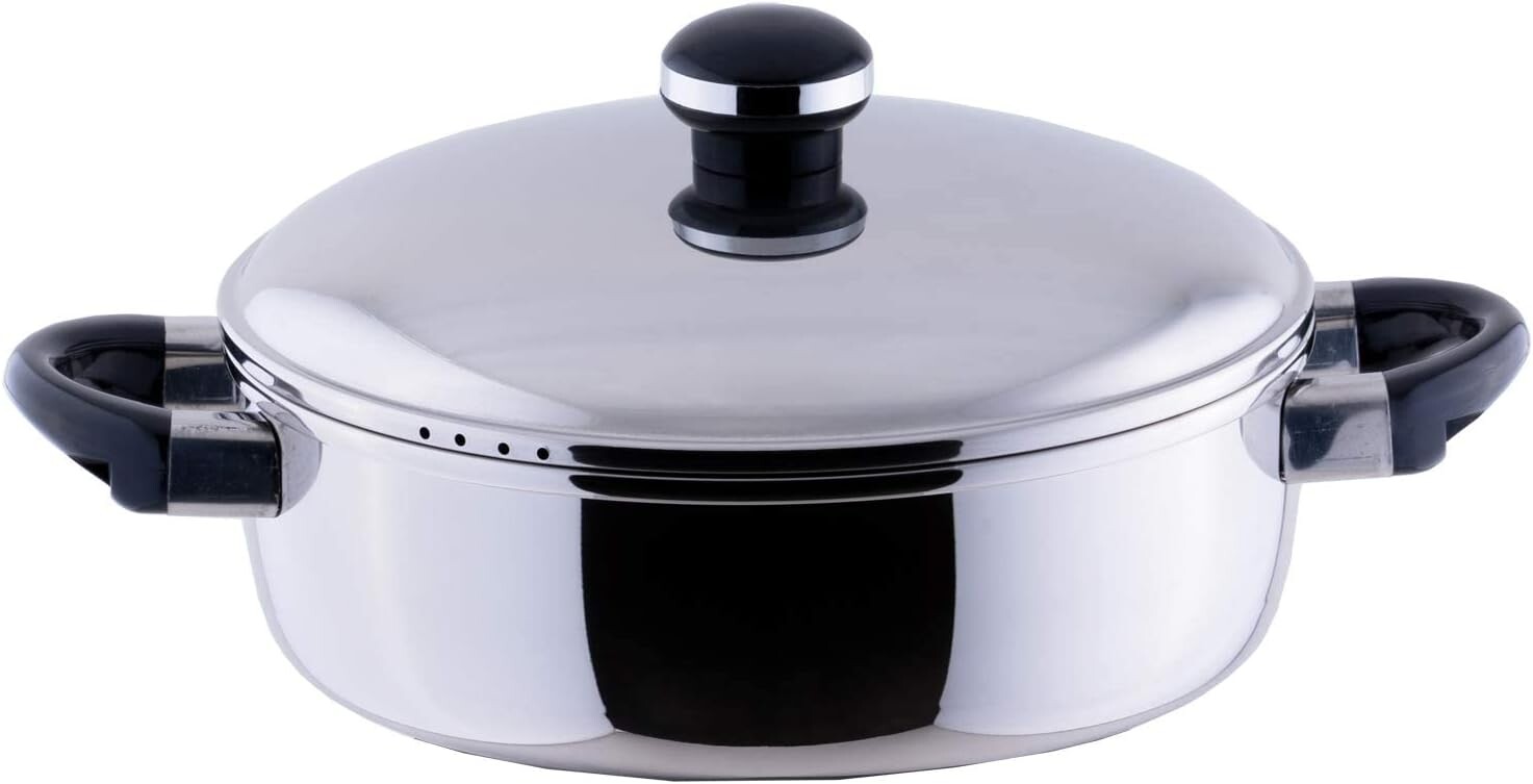 

Двуручная кастрюля Miyazaki Seisakusho OJ-19 Objet, мелкий тип, 11,0 дюймов (28 см), настольная кастрюля, сделано в Японии, совместима с индукционной индукцией, легкая, Sliver