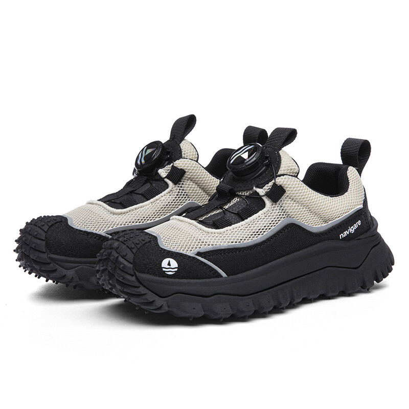 Кроссовки NAVIGARE Kids Lifestyle Shoes Kids Low-top Beige/Black, черный — фото 3