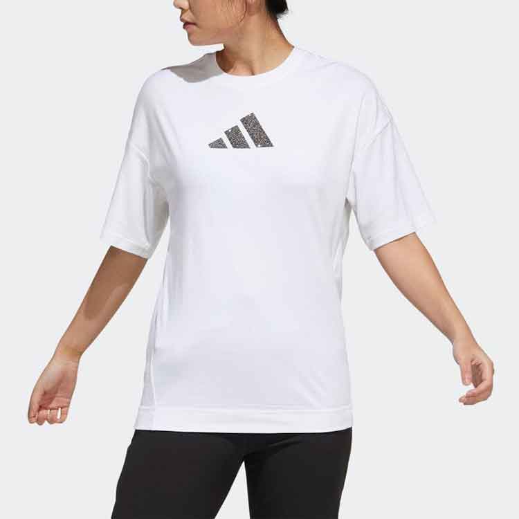 Футболка (WMNS) adidas x Swarovski Crossover Casual Sports Breathable Solid Color Short Sleeve White T-Shirt — фото 2