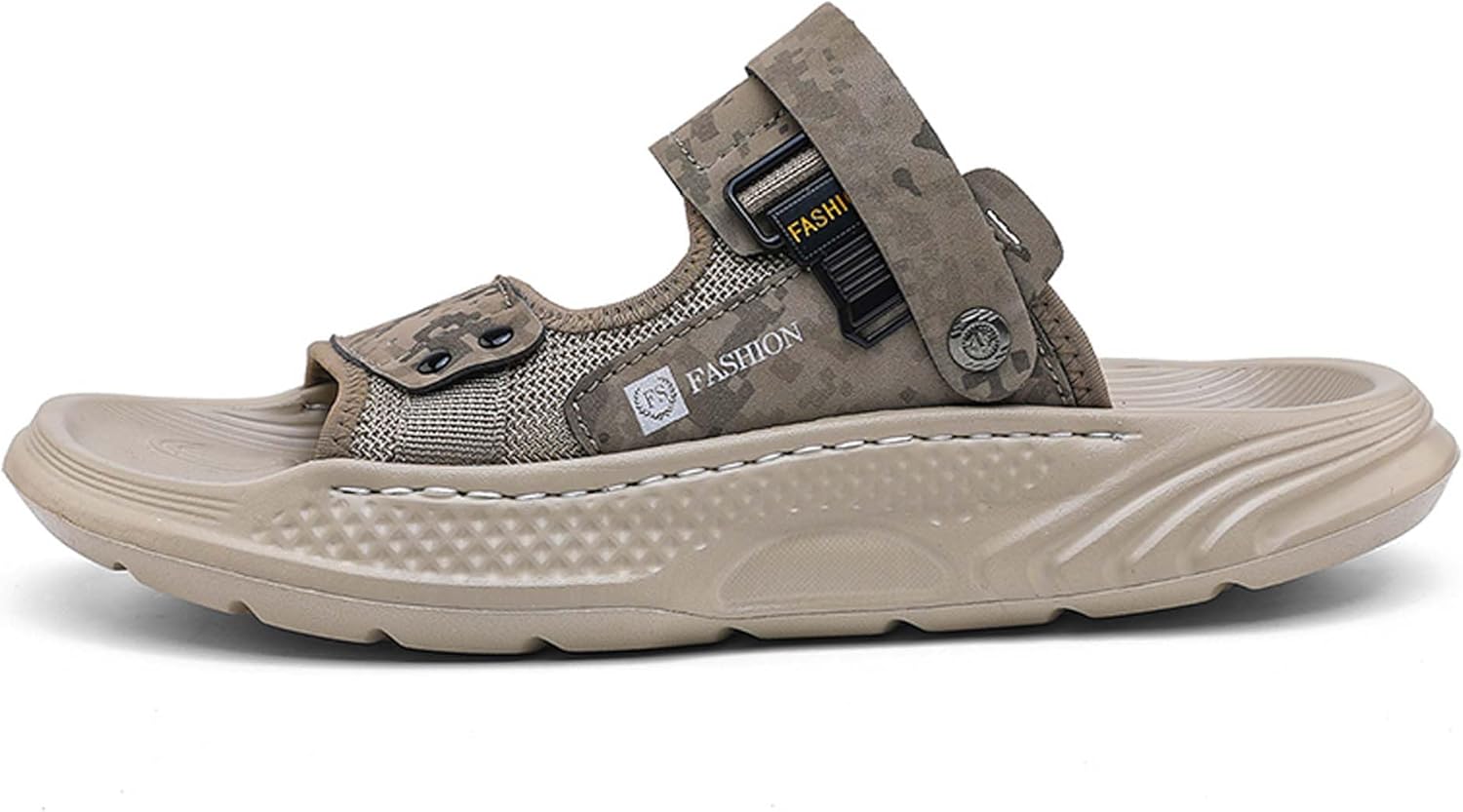 

Мужские нескользящие летние пляжные сандалии для активного отдыха, дышащие и удобные, с открытым носком для походов Generic, песочный