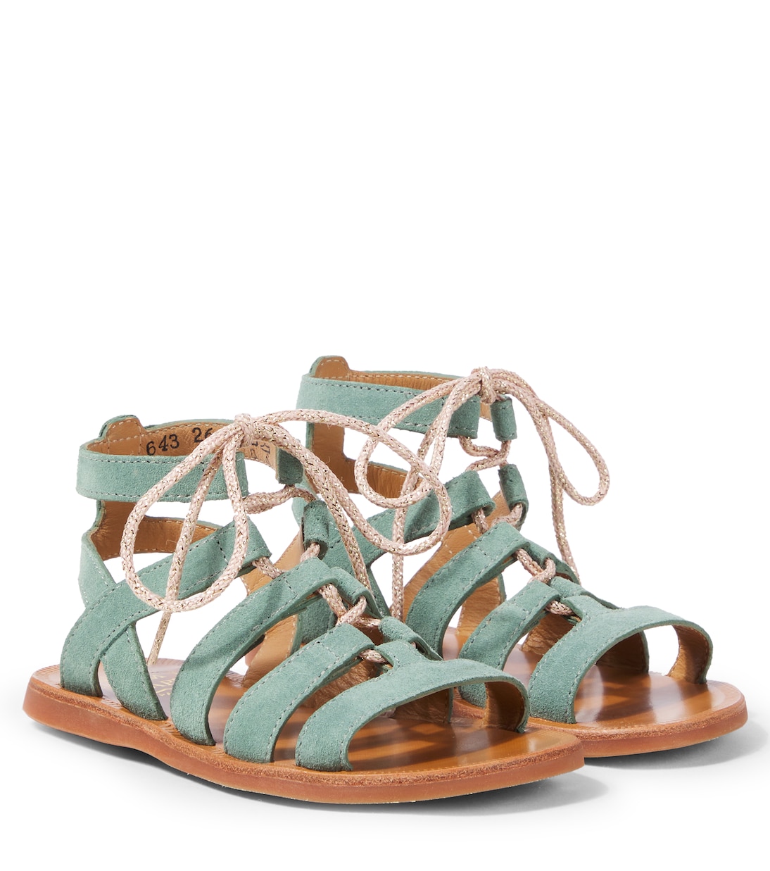 

Сандалии Guily из замши Plagette Pom d'Api, Velours Mint