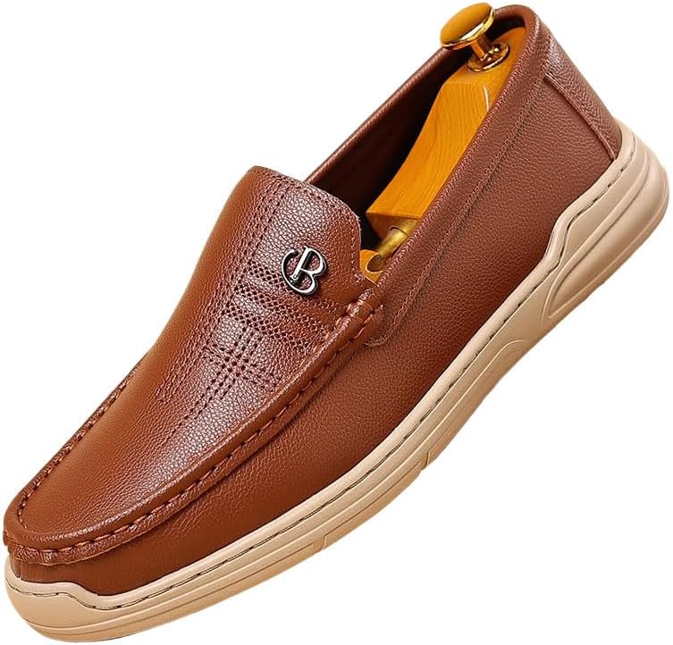 

Мужские кожаные лоферы с принтом ODIPON, лоферы без шнурков, коричневый