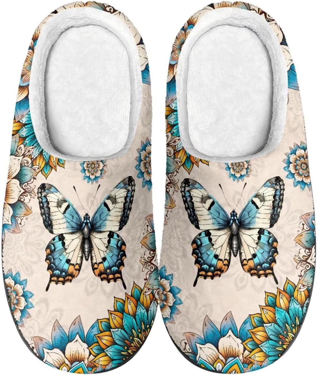 

Мужские тапочки Suobstales для дома и улицы, обувь для дома с легким надеванием, теплые тапочки для осени и зимы, для женщин, Boho Mandala Butterfly